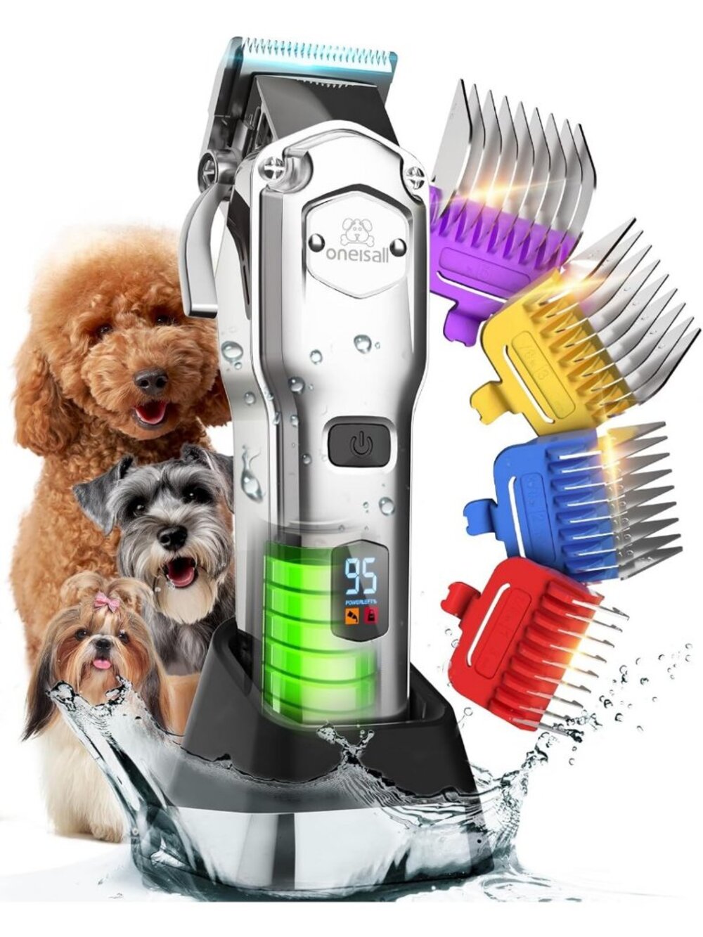 Professional Dog Grooming Clippers for Thick Hair - Quiet, Cordless & Powerful